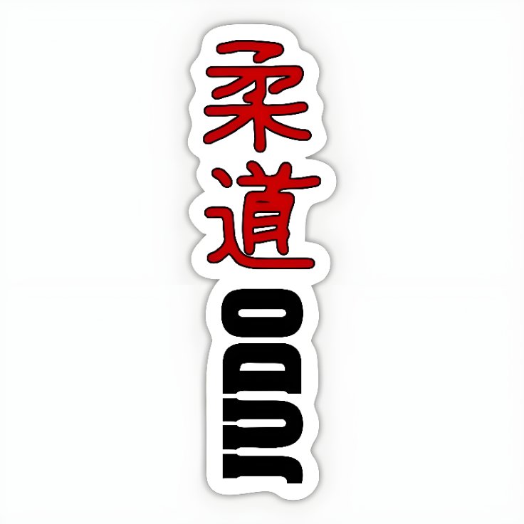 Sticker Judo Tulisan Kanji Merah Vertikal Teks JUDO Hitam Vinyl Anti Air Glossy Die Cut Stiker Helm 