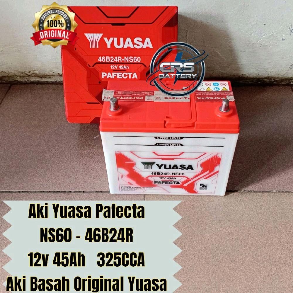 Aki Mobil Yuasa NS60 - 46B24R Basah 45Ah Original Yuasa