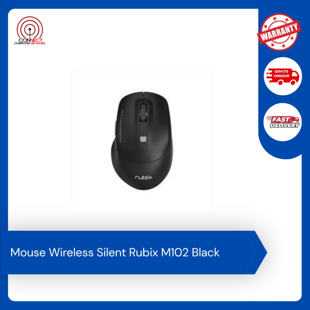 Mouse Wireless Silent Rubix M102 Black