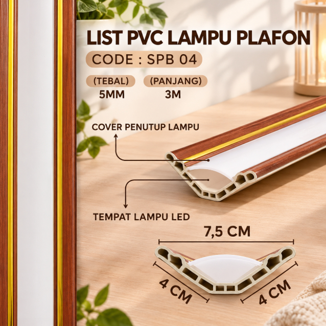 List Lampu Plafon PVC/ List Gold/ List Lampu LED
