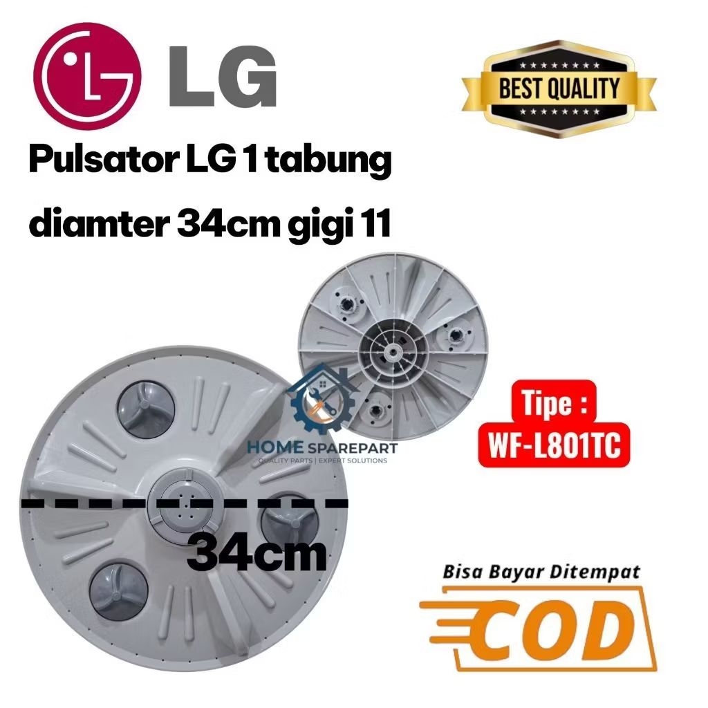Pulsator mesin cuci LG 1 tabung diameter 34cm gigi 11 type WF-L801TC