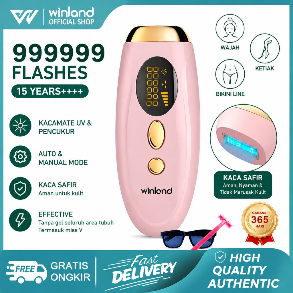 [COD] Winland IPL laser Hair Removal Perontok Bulu Permanent Alat Penghilang bulu TANPA SAKIT 999999