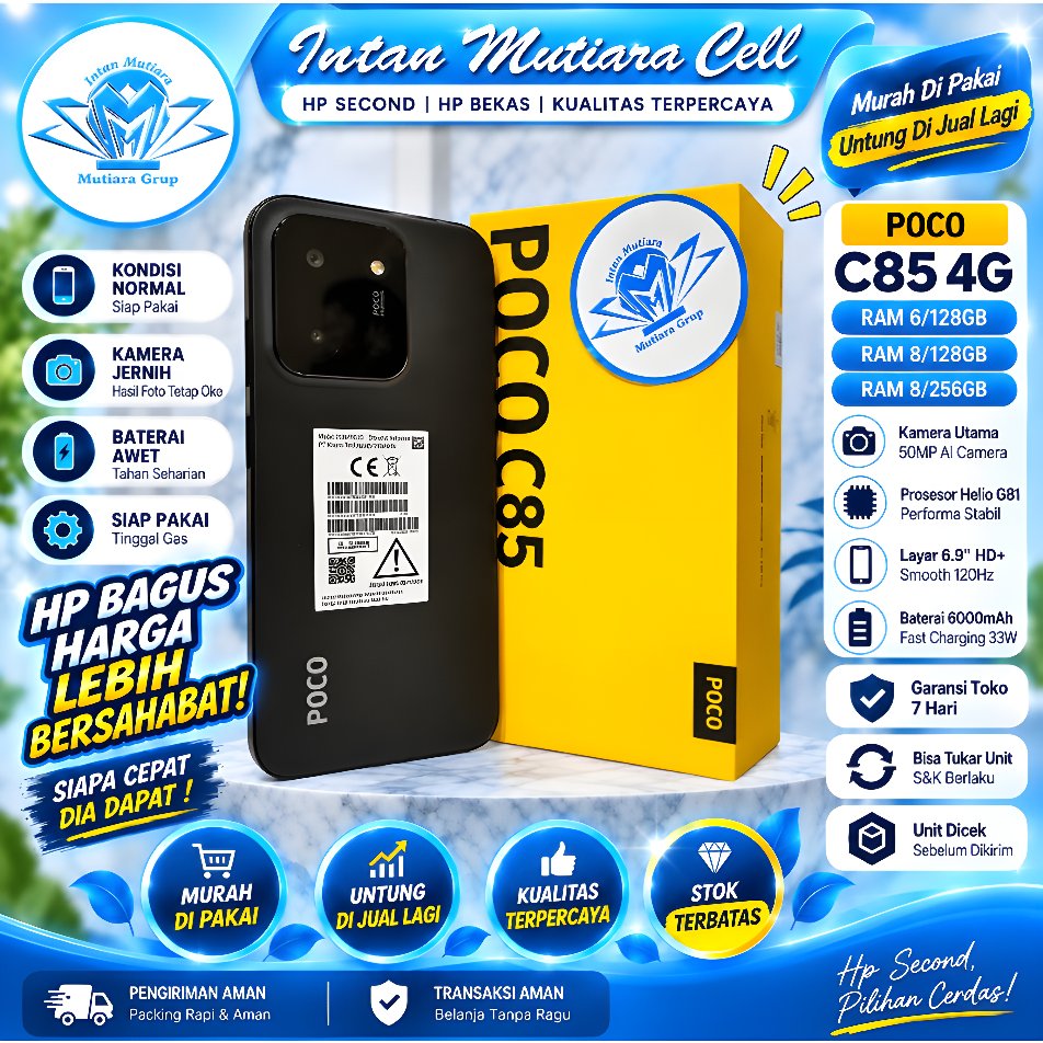 Poco C85 4G Ram 6/128GB | Ram 8/128GB | Ram 8/256GB ( Second )