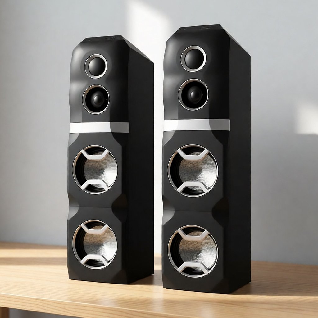 SHARP SPEAKER AKTIF CBOX-SAS28SR CBOX-SAS28GD Tower Hitam 2 Channel Woofer Audio Rumah active spiker