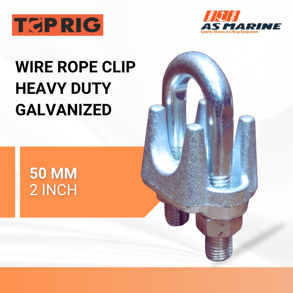 TOPRIG Wire Rope Clip Klem Sling 2 Inch 50 mm Heavy Duty Galvanized Galvanized