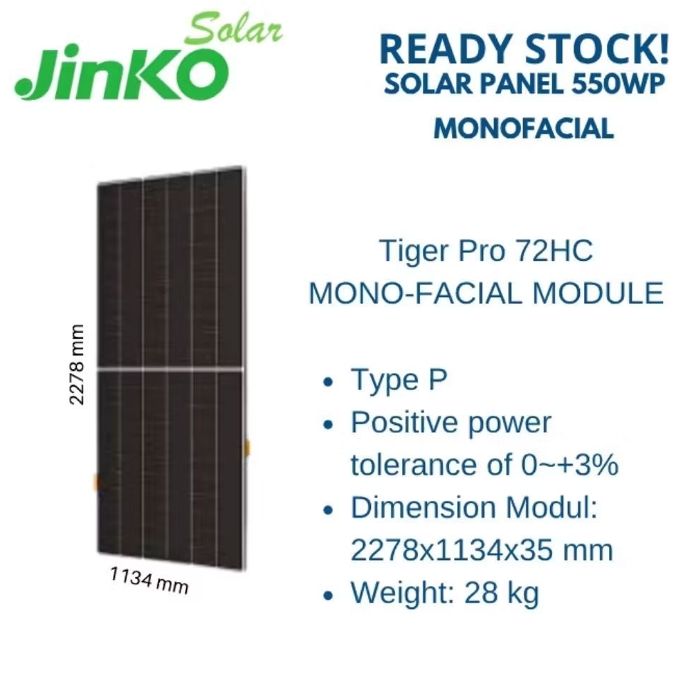 Panel Surya PLTS Atap JINKO Solar Monocrystaline 550WP