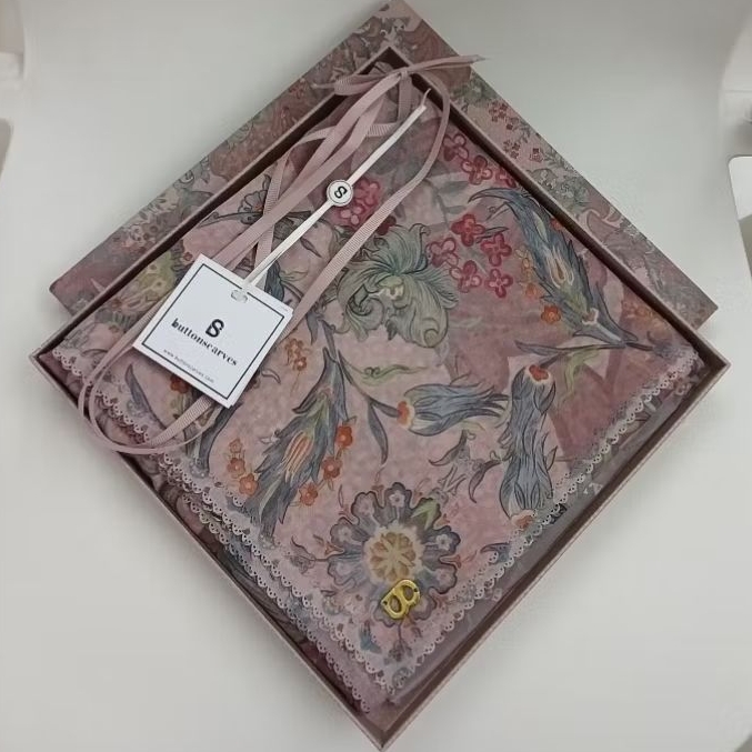 ButtonScarves The Topkapi Voal Square - Rosewater - Preloved
