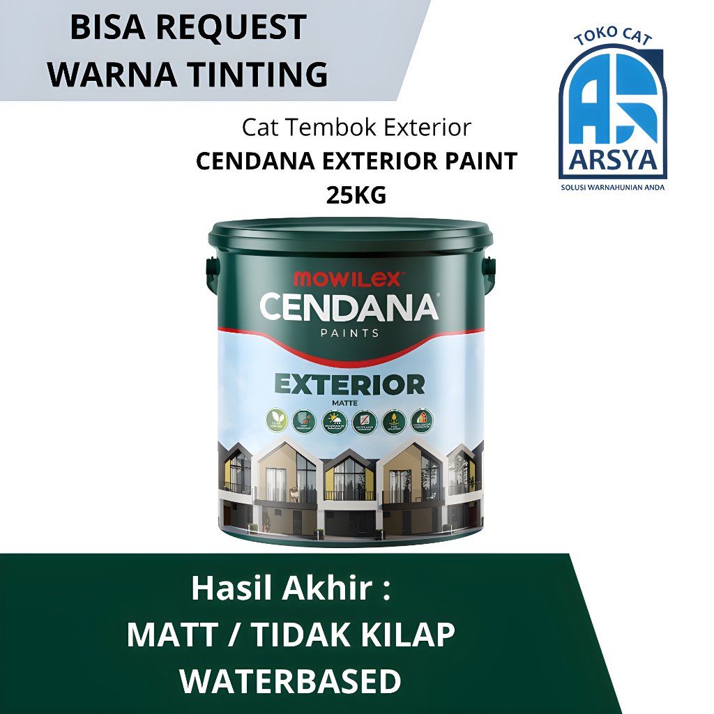 MOWILEX CENDANA EXTERIOR PAINT CAT TEMBOK - 25 KG - WARNA TINTING / OPLOSAN