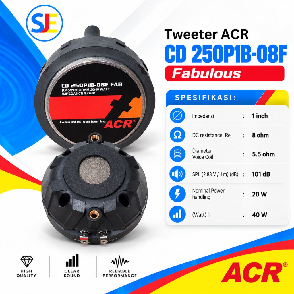 Driver Tweeter Fabulous 1 Inch / Driver Tweeter ACR CD 250P1B-08F Fabulous