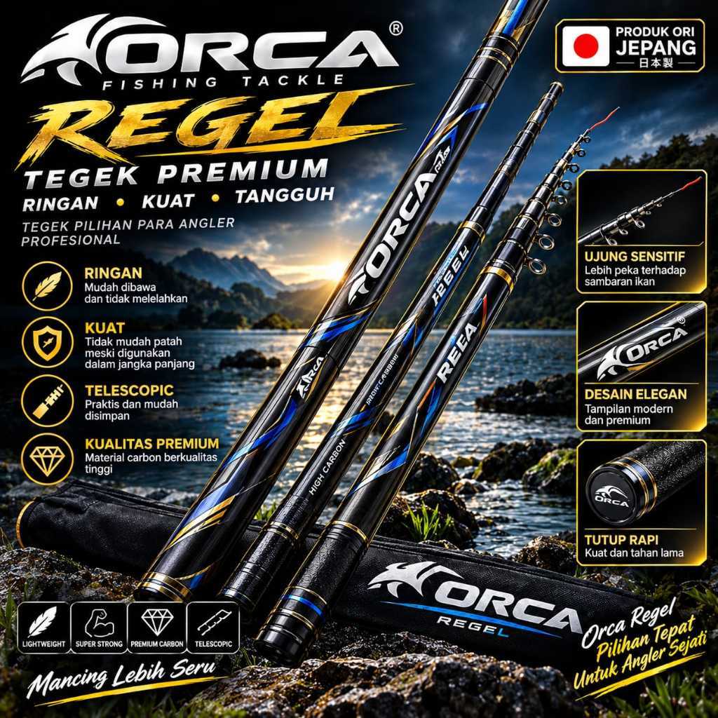 JORAN TEGEK ORCA REGAL 360cm RUAS 60 CM CARBON KAKU