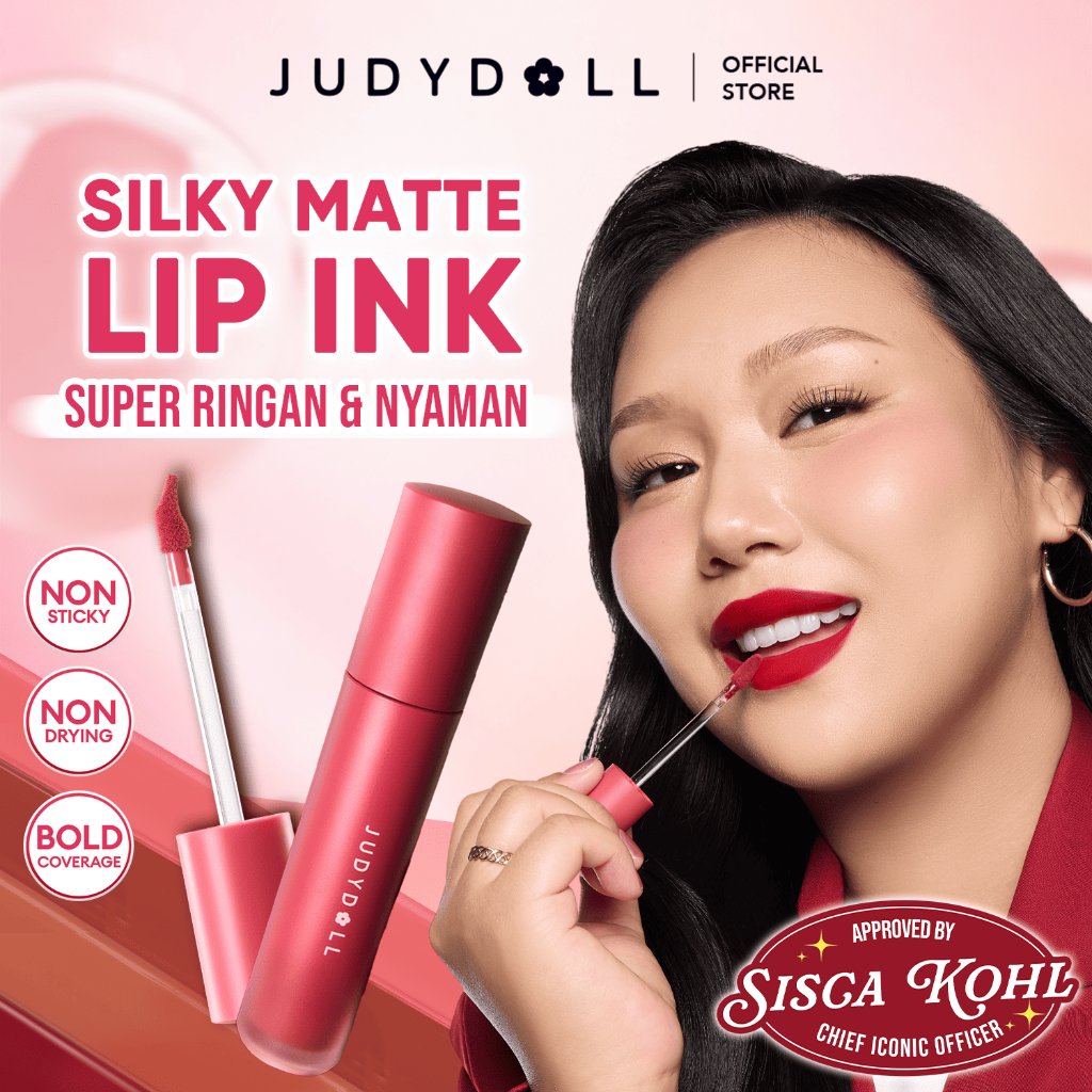 [BARU] Judydoll Silky Matte Lip Ink - Lipstick Lipcream Matte Super Ringan & Nyaman Transferproof Waterproof Longlasting Lembab Ombre Bibir Warna Nude Cover Lipstik Pigmented Makeup
