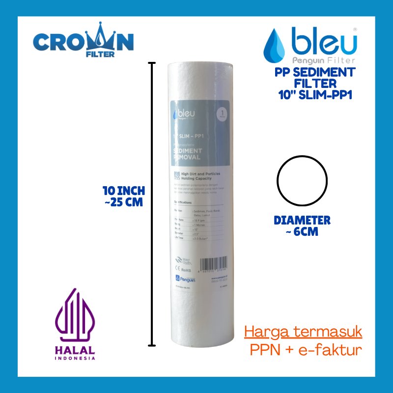 Bleu by Penguin  10" - PP Filter 10" / Cartridge PP Filter Air Bleu - Refil Filter Air 10"