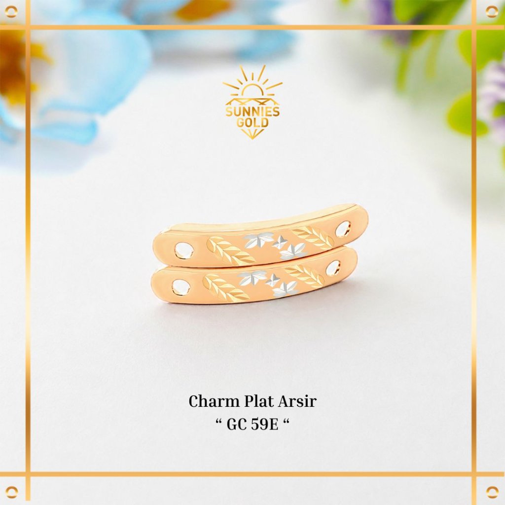 CHARM EMAS PLAT ARSIR 6K (300) PLAT ARSIR FASHION TERBARU SUNNIES GOLD - GC 59