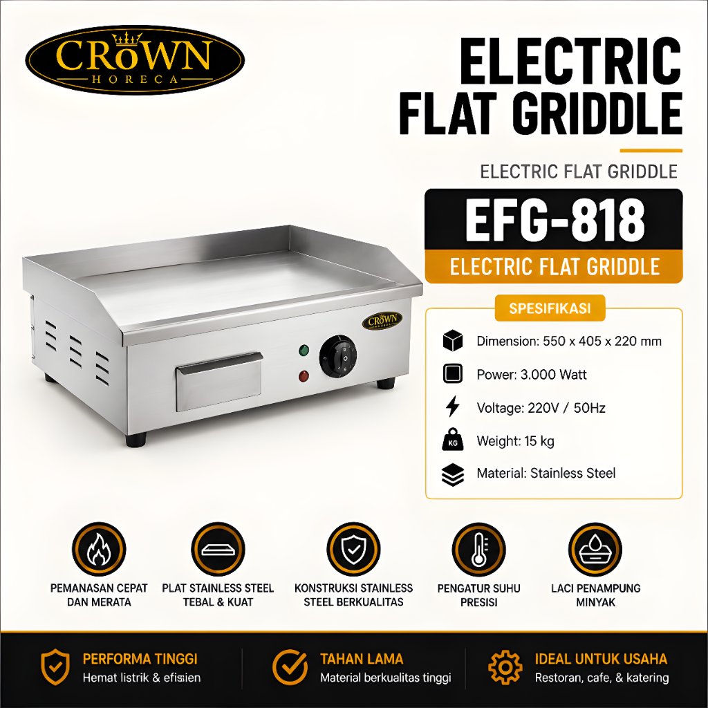 CROWN Electric Flat Griddle EFG-818 / EFG 818 / EFG818