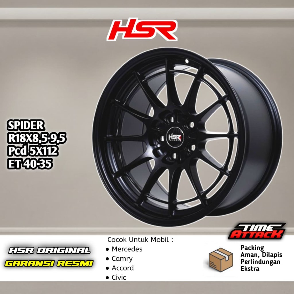 Velg HSR SPIDER R18 Pcd 5X112 Cocok Untuk Mobil Mercedes Mini Geely EX5 MG S5