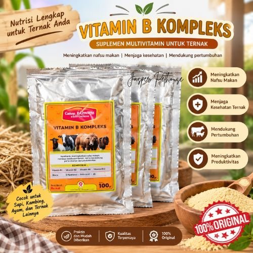 Cetavit B complex 100 Gram / Vitamin B Complex Minum Untuk Ternak Sapi Kambing Domba/ Vitamin Nafsu 
