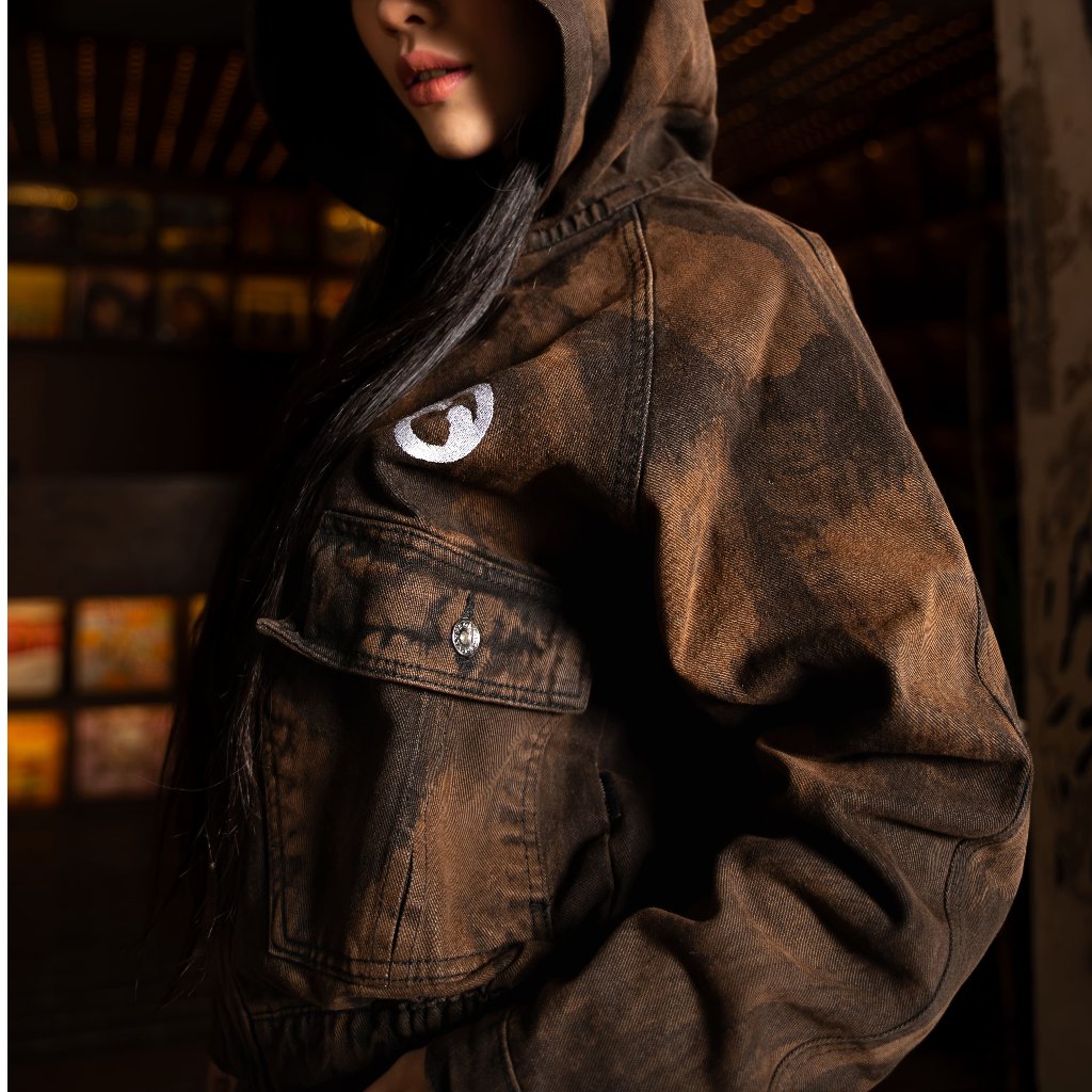 Bawwa | Jaket HOODIE BROWN ABSTRAK WASH | FIREMAN CLASP | JONES SERIES |   Jaket Hoodie FIREMAN CLAS