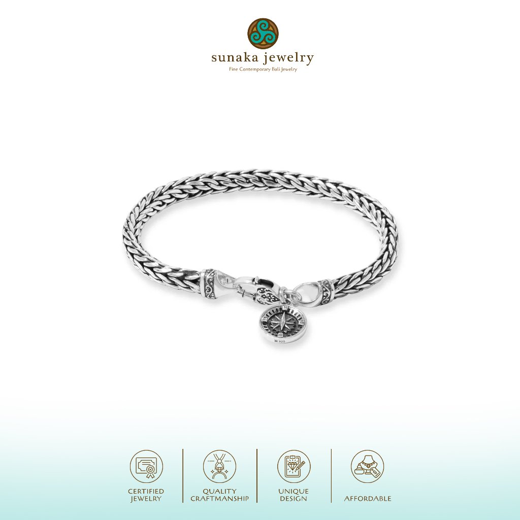 Gelang Rantai Pria Perak 925 Koleksi Kompas - Sunaka Jewelry