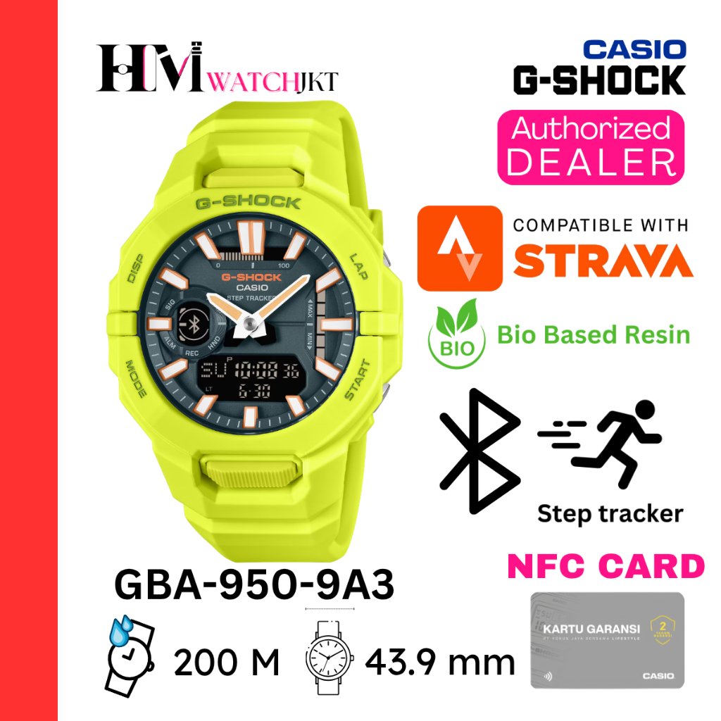 CASIO G-SHOCK GBA-950-9A3DR Jam Tangan Pria Original Analog-Digital Bluetooth Steptracker Antiair GB
