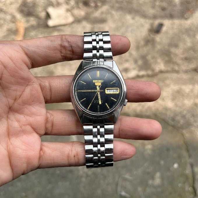 Jam seiko 5 automatic second original hitam