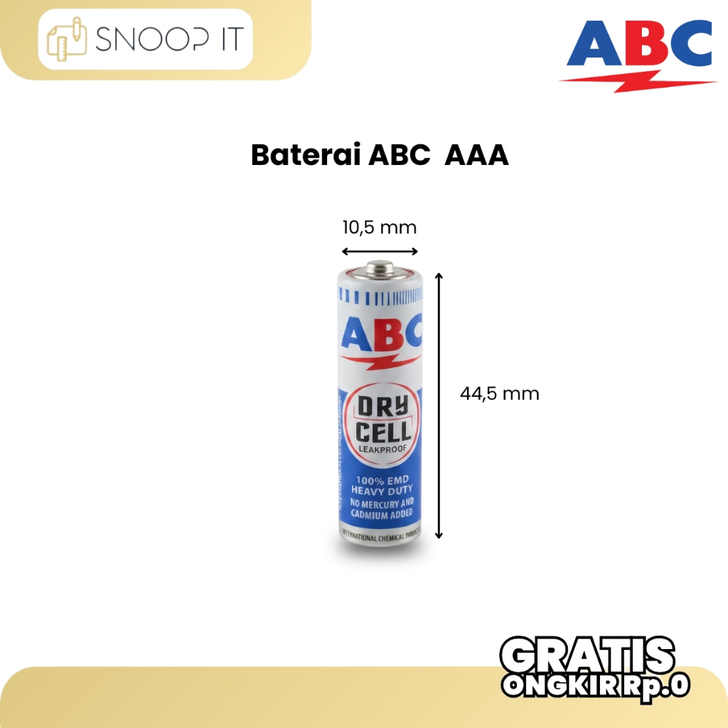 Baterai ABC BIRU AAA R3 Batu Batre Kecil Batrei ABC Biru 1.5 V 1 PCS ( HARGA PER 1 PCS )