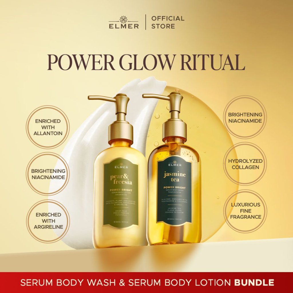 [BUNDLE] Power Bright Serum Body Lotion & Wash Bundle | Body Lotion 500ml | Body Wash 500ml | Lotion