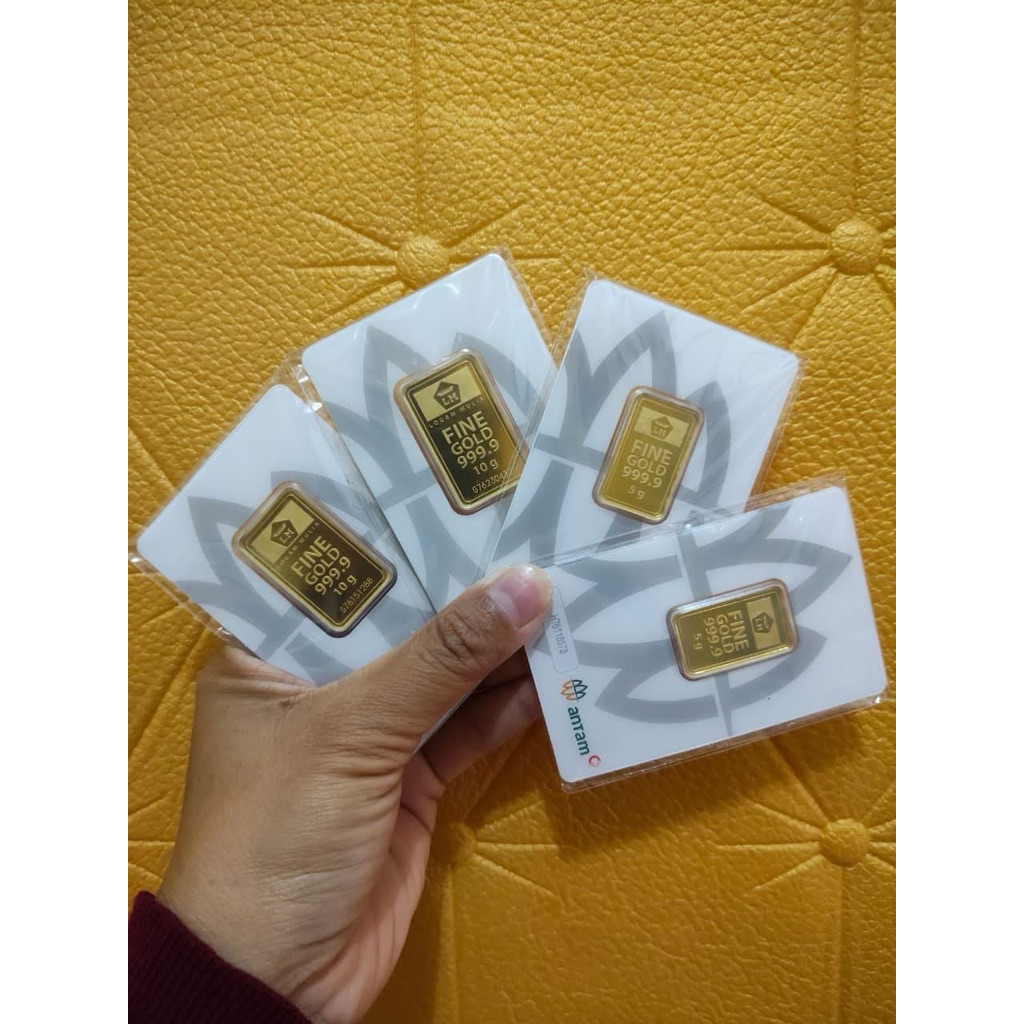 Emas Antam Logam Mulia 10 Gram Desain Retro Berdiri
