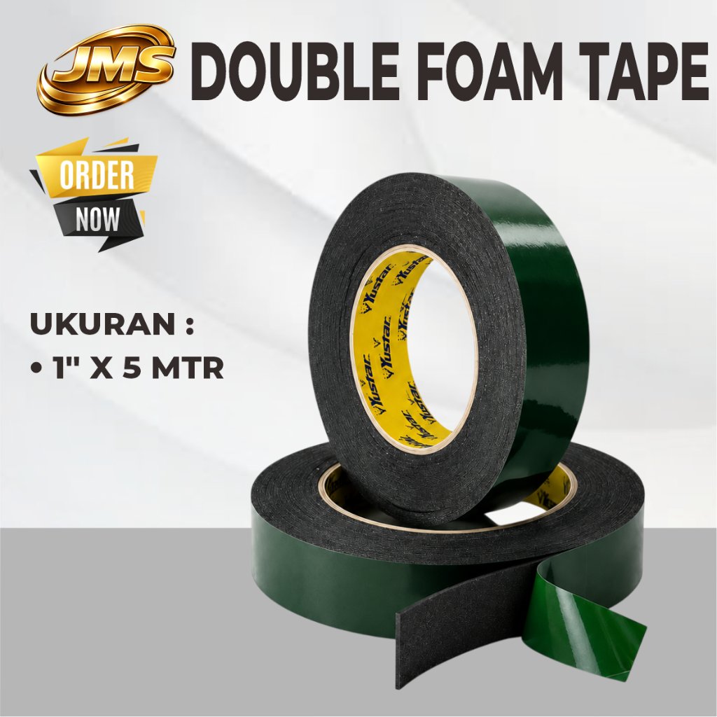 DOUBLE FOAM TAPE / ISOLASI BOLAK BALIK / DOUBLE FOAM TAPE HIJAU TEBAL /  PEREKAT DOUBLE FOAM TAPE / 