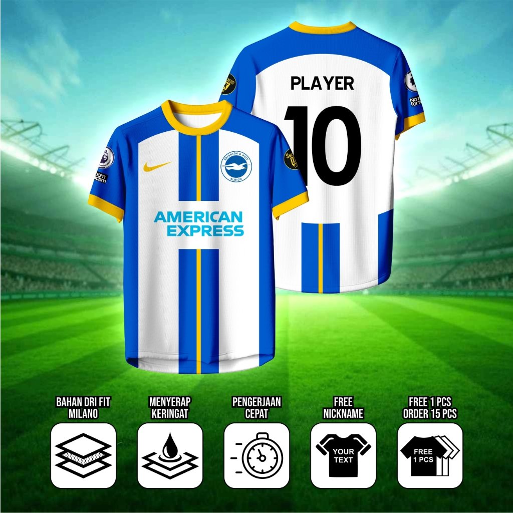 JERSEY BRIGHTON HOME 2022 / 2023 FULL PRINTING