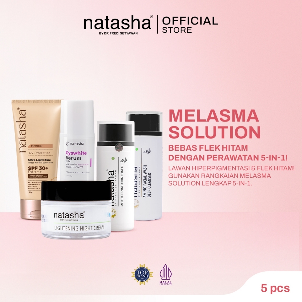 [New Launch 9.9] Natasha by Dr Fredi Setyawan Paket Melasma Solution - Cyswhite Serum, Lightening Ni