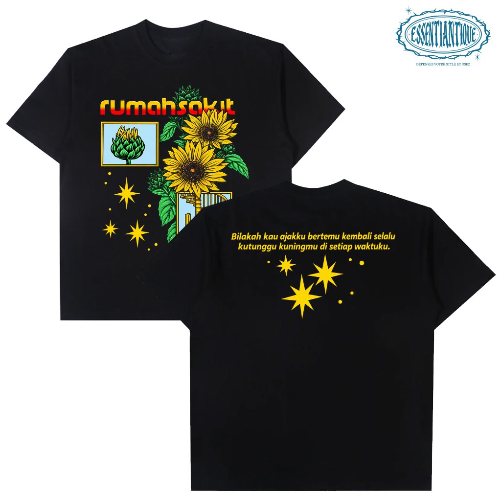 Rumah Sakit - Kuning Tshirt Hitam | Kaos Band Rumah Sakit | Kaos Distro Cowok Cewek - 393