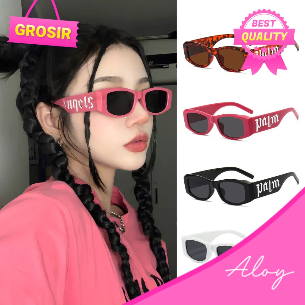 ALOY GROSIR PL-WW014 Kacamata Pelindung Anti UV Model HipHop Punk Untuk Wanita Pria Fashion Retro Vi