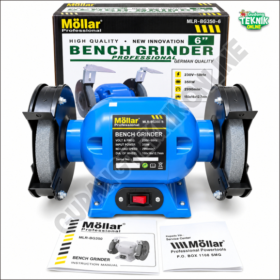 Mesin Gerinda Duduk 6" MODERN MOLLAR TIGER PROQUIP MD-150 BG350-6 QBG-150 / Mesin Gurinda Grinda Dud
