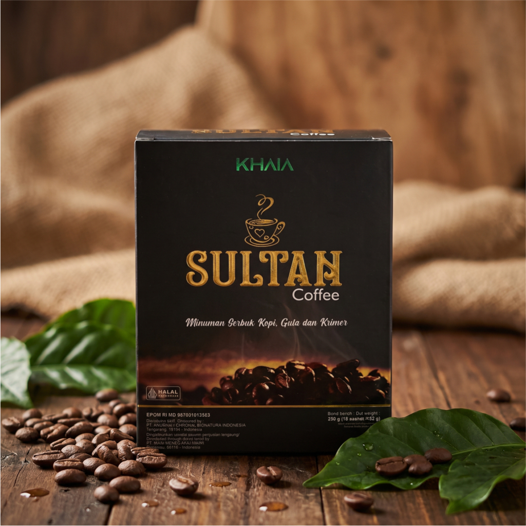 KHAIA Sultan Coffee  1 Sachet @ 25 gr Minuman Serbuk Kopi Premium dengan Ekstrak Ginseng Guarana Cor
