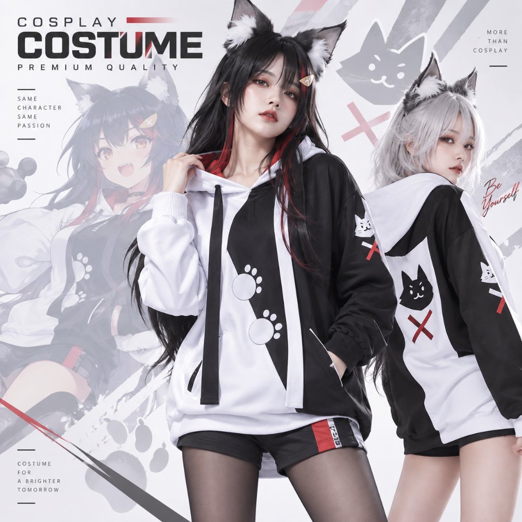 Jaket Sweater Hoodie Cosplay Hololive Vumbi Ookami Mio