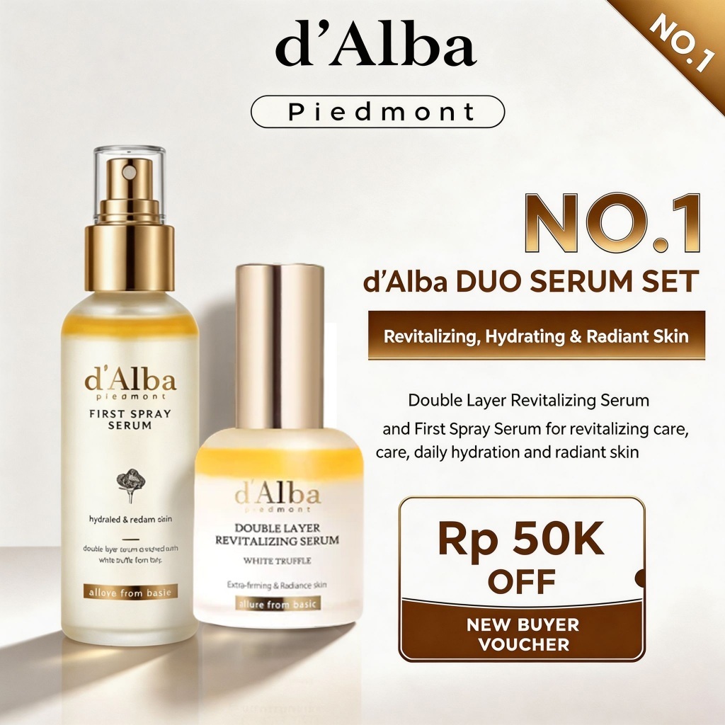 d'lb Piedmont Duo Serum Set - First Spray Serum + Double Layer Revitalizing Serum White Truffle Skin