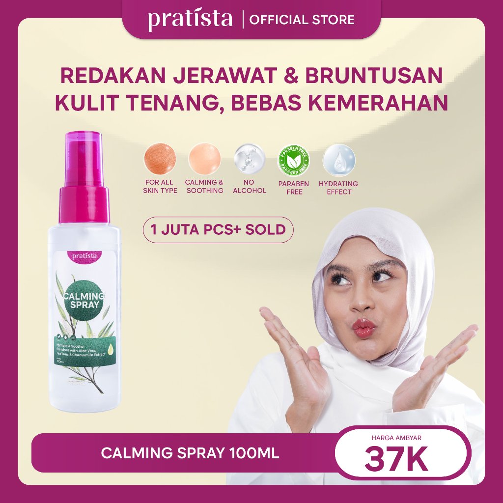 Pratista - Calming Spray 100ml | Face Mist Multifungsi | Skincare Satset | Menghidrasi dan Menyegark