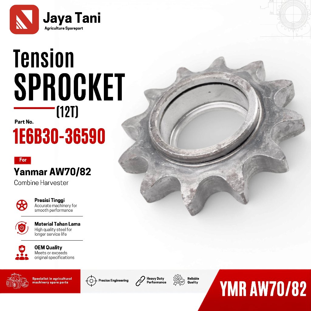 SPROCKET 12 TENSION 1E6B30-36590 GEAR TENSION REAP DRIVE CHAIN YANMAR AW70V AW82V