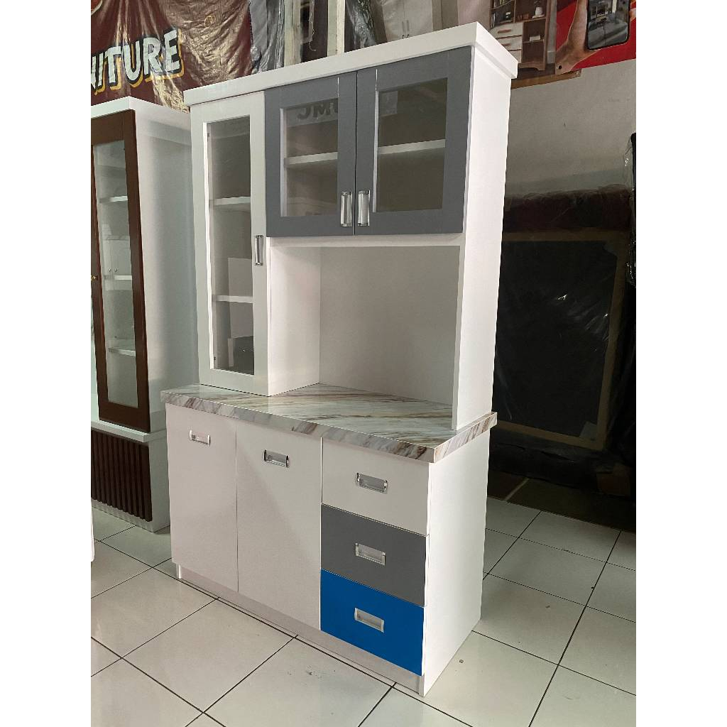 Lemari dapur 3 pintu HPL lemari sayur 3 pintu Rak dapur 3 pintu Lemari dapur HPL