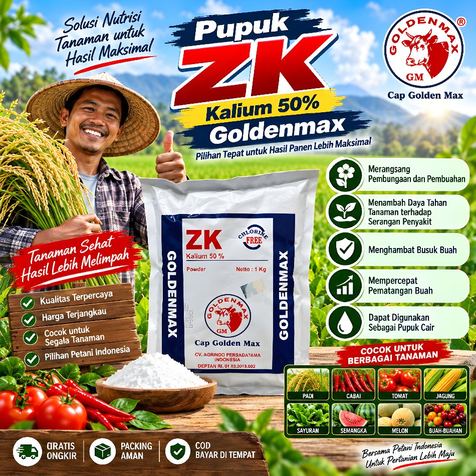 Pupuk ZK Kalium 50% Golden Max 1kg