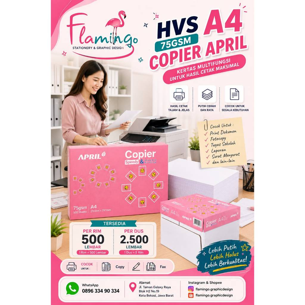 KERTAS HVS COPIER APRIL A4 75GSM