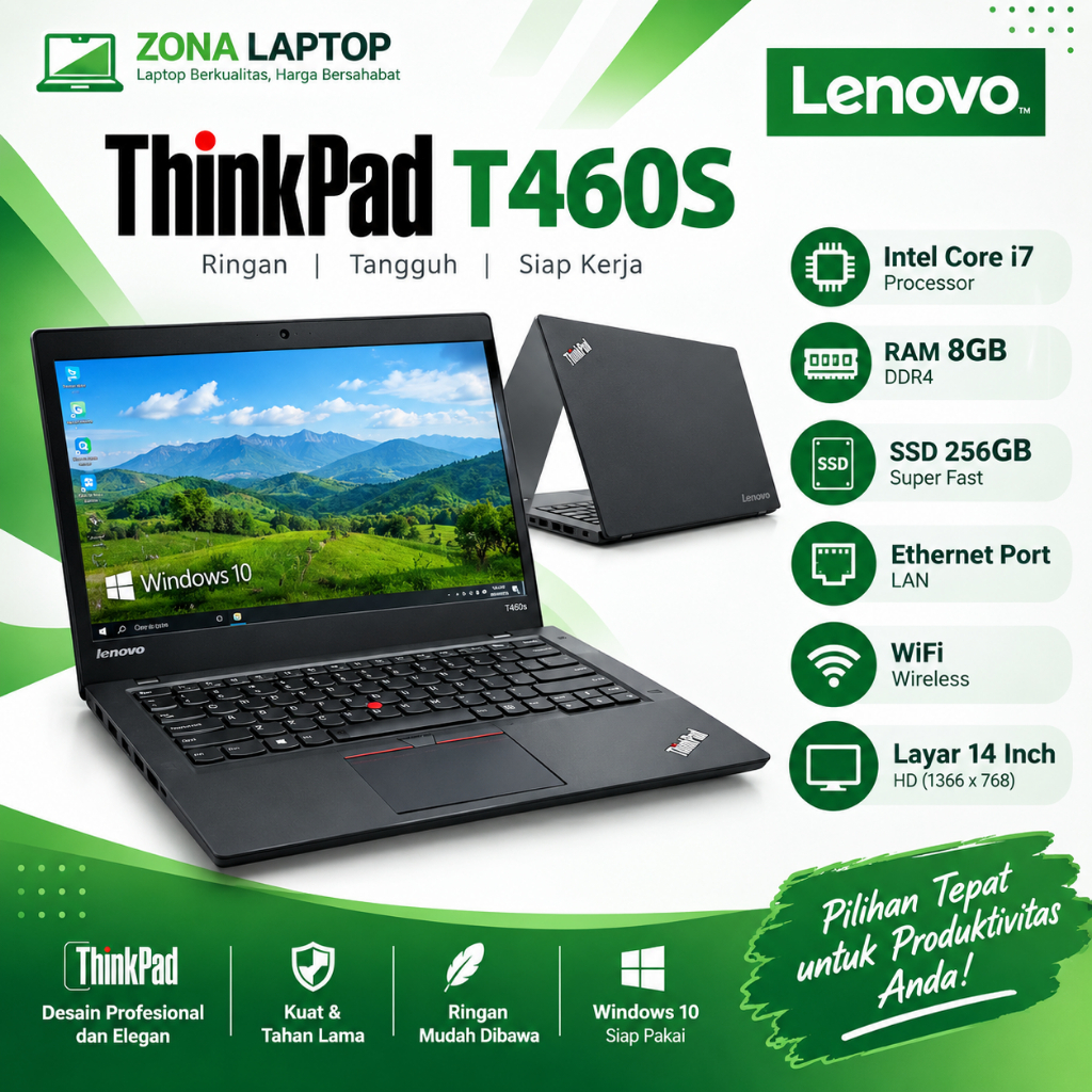 LAPTOP LENOVO THINKPAD CORE I7 T460S - LAPTOP THINKPAD T460S CORE I7 - LAPTOP LENOVO CORE I7 WARNA H
