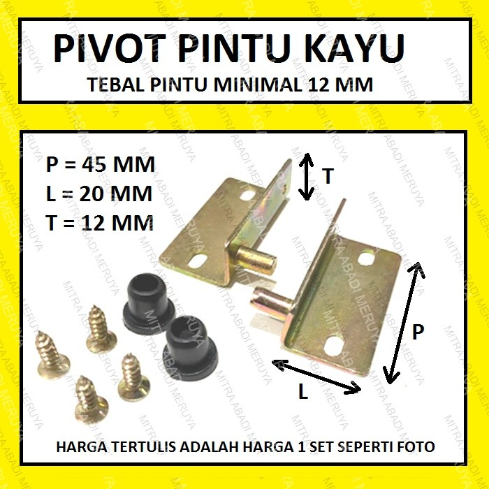 PROMO20 Engsel Pivot Pintu Lemari Kayu 12 mm Hinge Pivot Mini Kecil Pivot Kayu