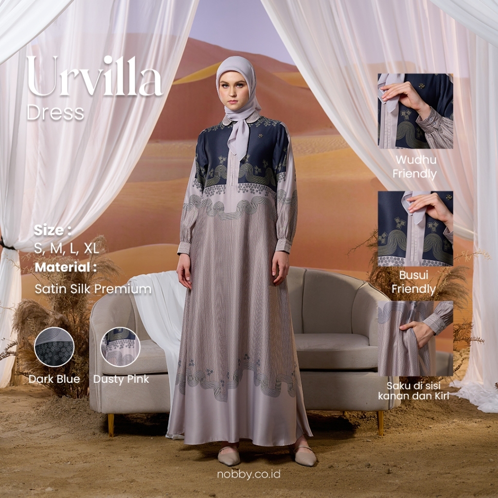 NOBBY - URVILLA DRESS - Gamis Motif Wanita - S-XL