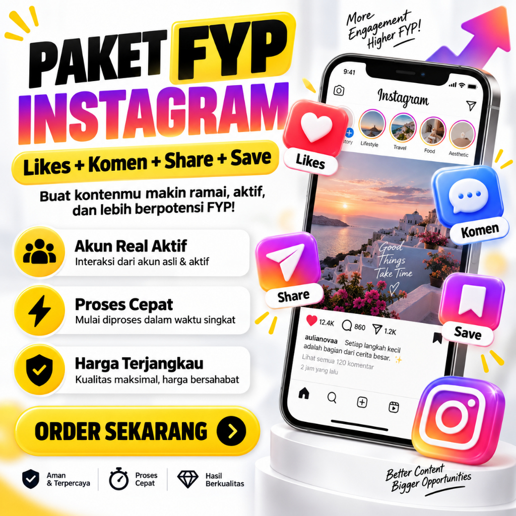 Paket FYP Instagram - Interaksi Akun Asli Indonesia
