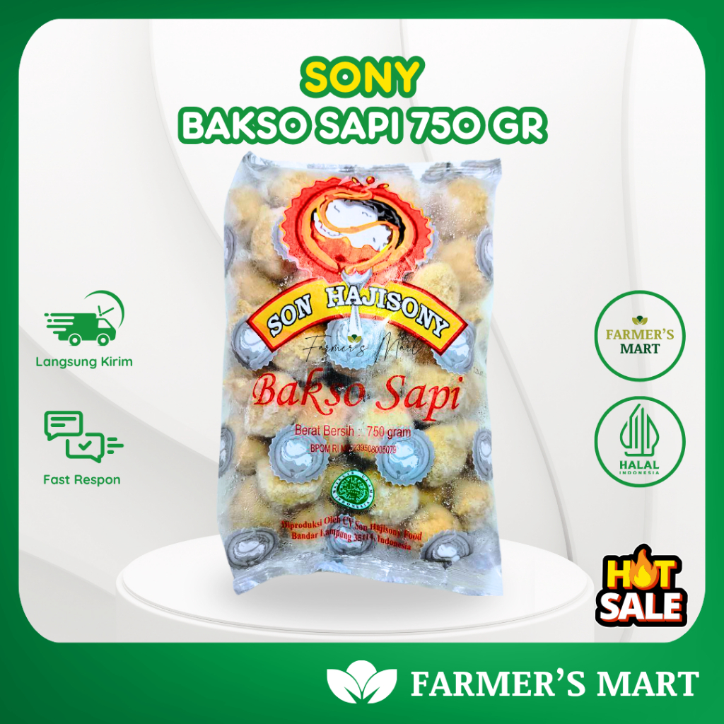 Sony Bakso Sapi 750 gr + Bumbu Asli Lampung Frozen Food Mart Palembang