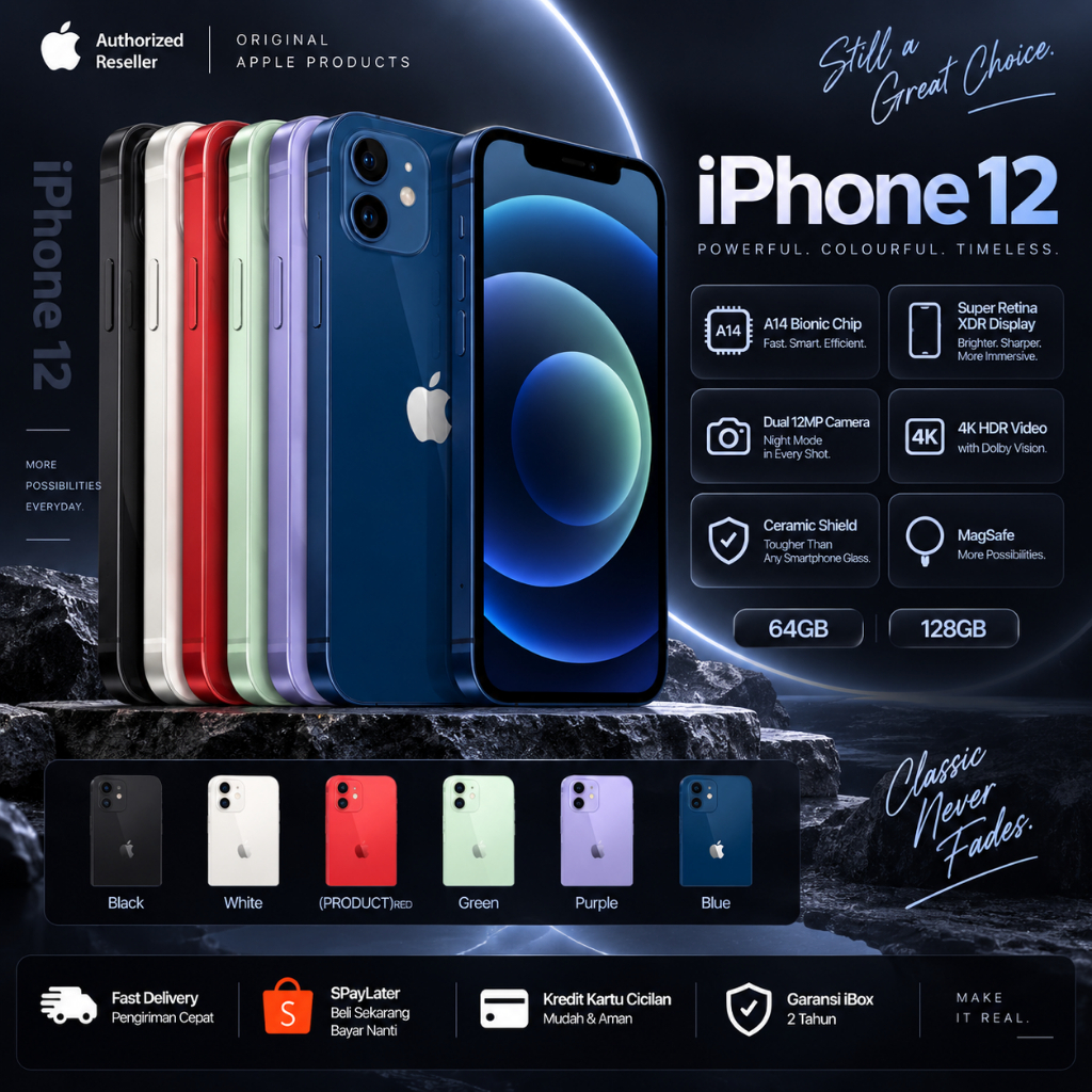 iPhone 12 Second iBox Original Like New IMEI Aman Fullset Garansi 1 Tahun 64GB 128GB