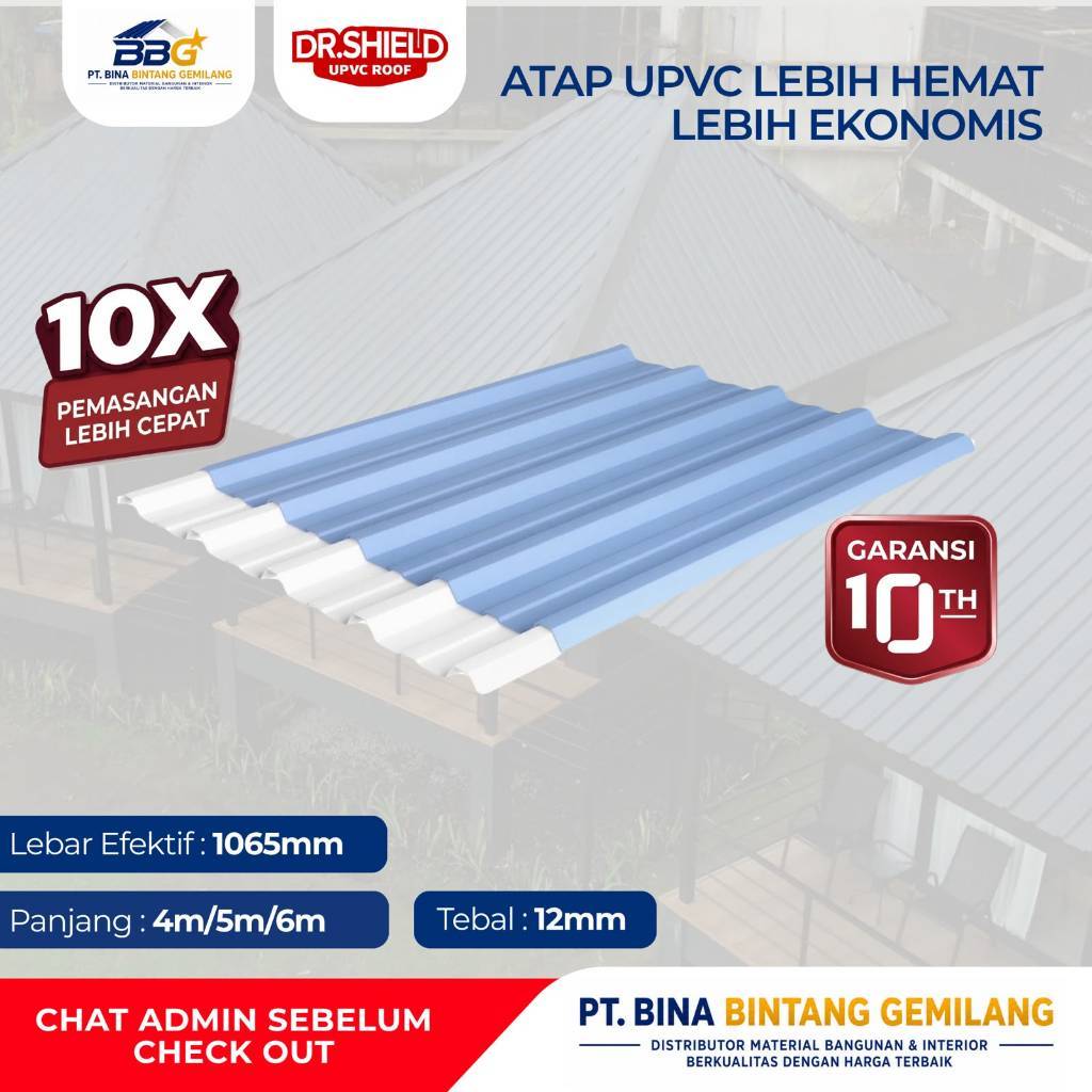 Atap uPVC Dr.Shield Single Wall OD 750 mm Trimdeck