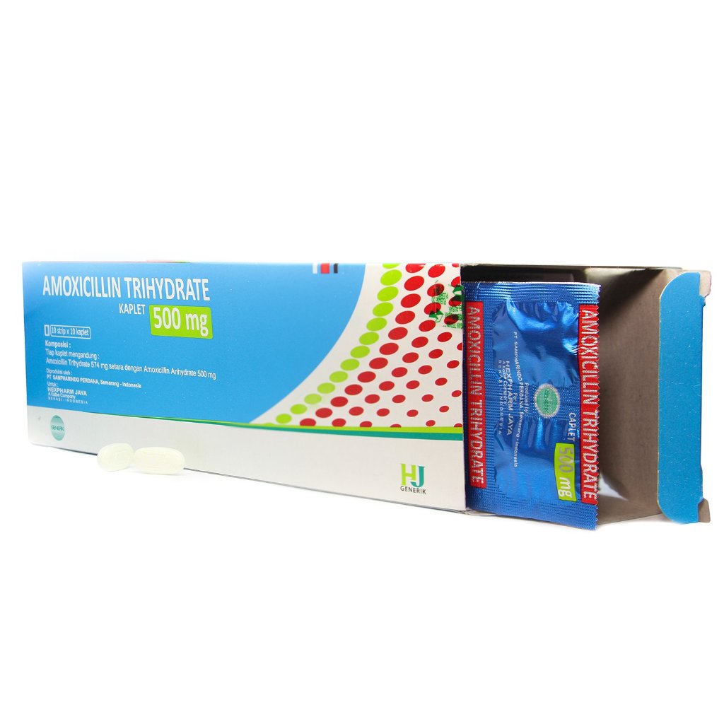 AMOXICILLIN GENERIK HJ 500 MG 1 STRIP @ 10 KAPLET