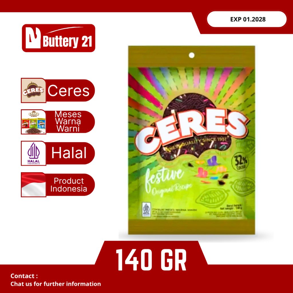 MESES CERES WARNA WARNI 140 GR/MEISES WARAN WARNI/CERES/COKELAT BUTIR